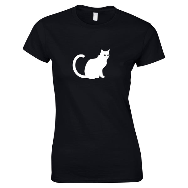 Black Cat Graphic Print T Shirt
