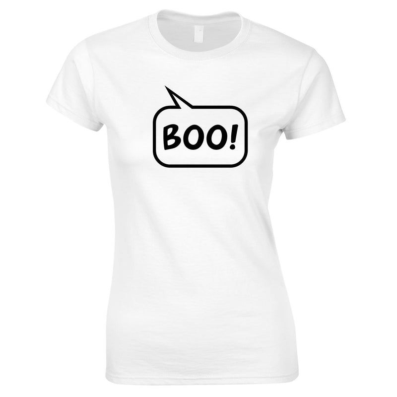 Boo Speech Bubble Women's Top In White