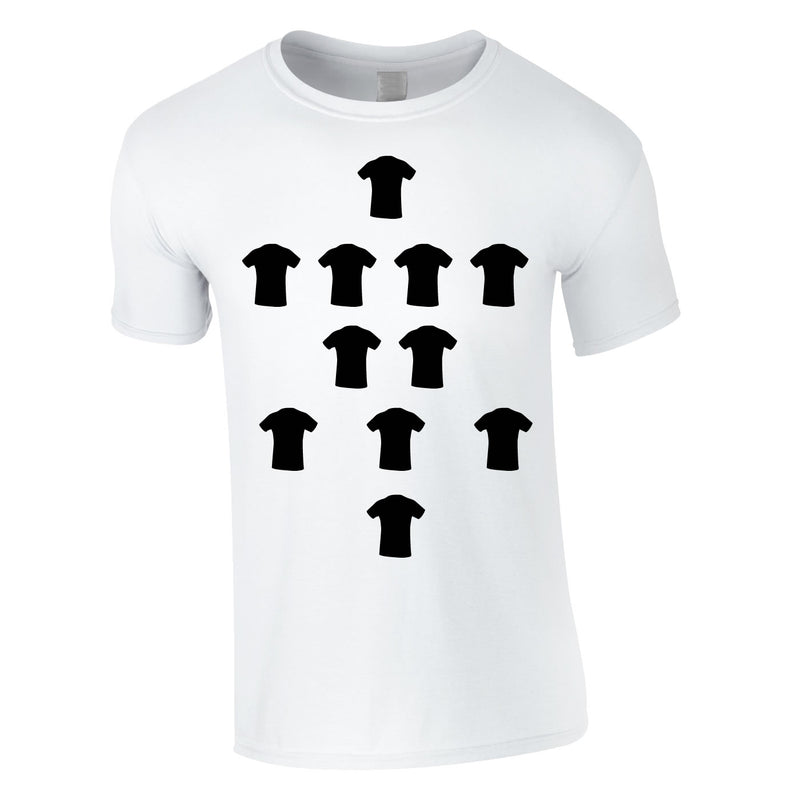 Football Formation 4-2-3-1 Tee In White