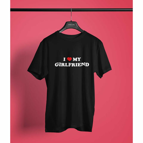 Funny I Love Heart My Girlfriend T Shirts Graphic Cotton