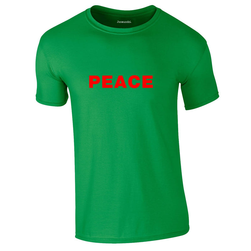 Peace Slogan Tee In Green