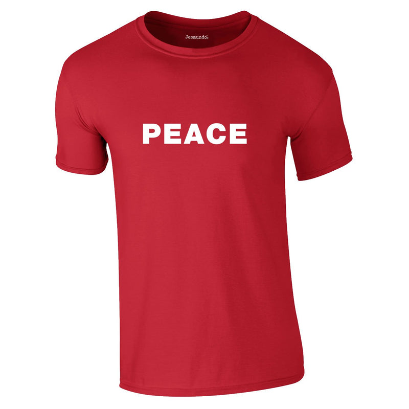 Peace Slogan Tee In Red