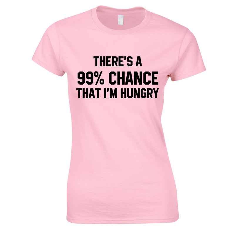 There's A 99% Chance That I'm Hungry Ladies Top In Pink