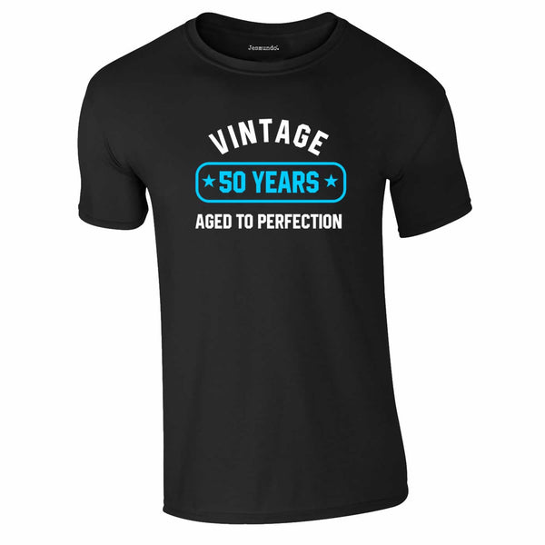 Vintage 50 Years Aged To Perfection Tee In Black