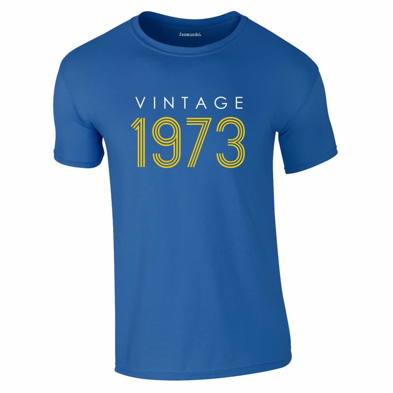 Vintage 1973 50th Birthday Tee In Royal Blue