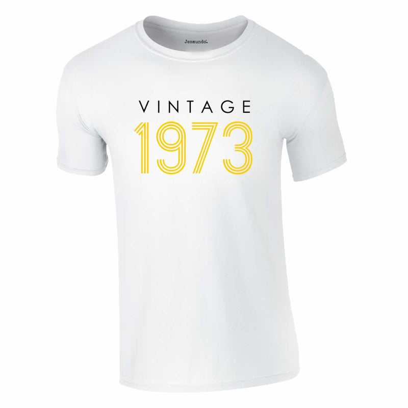 Vintage 1973 50th Birthday Tee In White